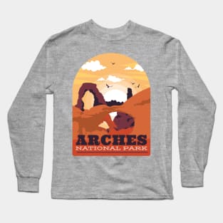 Arches National Park in Moab, Utah Vintage Retro Design Long Sleeve T-Shirt